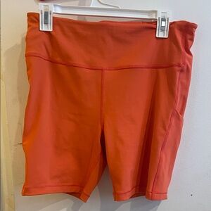 Athleta Women's Ultimate Stash Pocket 7” Vibrant Orange Bike Shorts